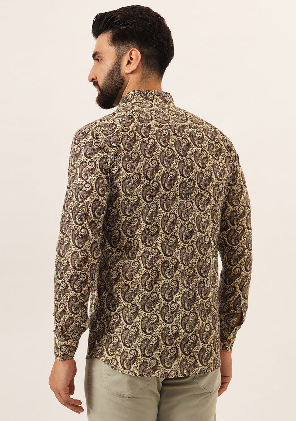 Brown Paisley Print Pure Cotton Regular Fit Casual Shirt