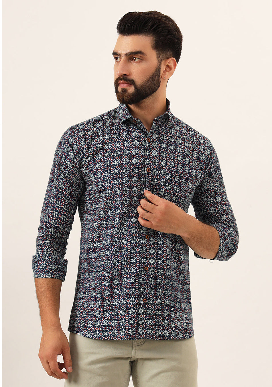 MultiColor Printed Pure Cotton Regular Fit Casual Shirt