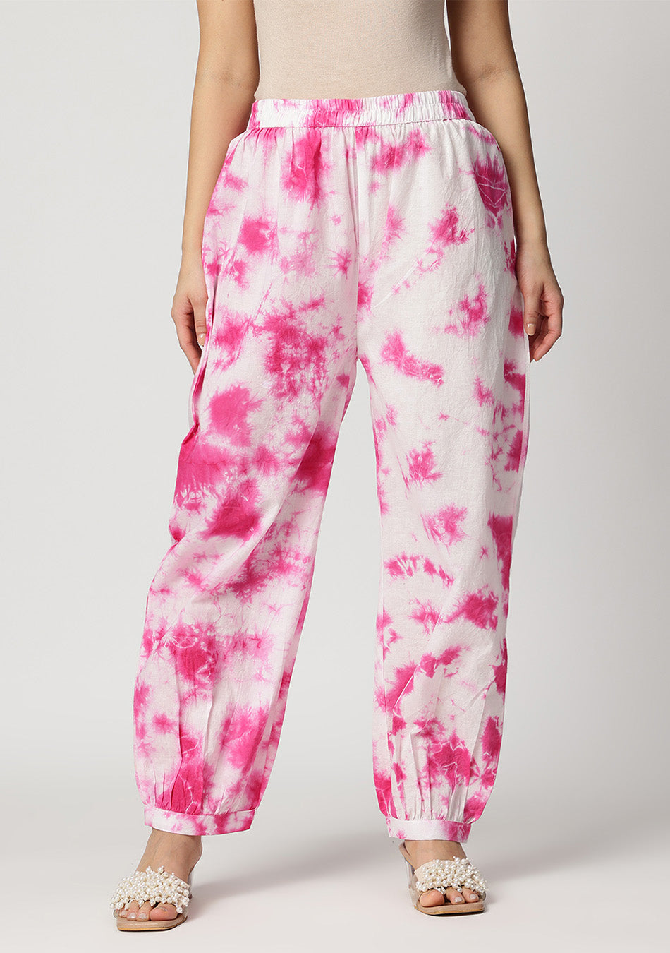 Pink tie and dye Kurta Set