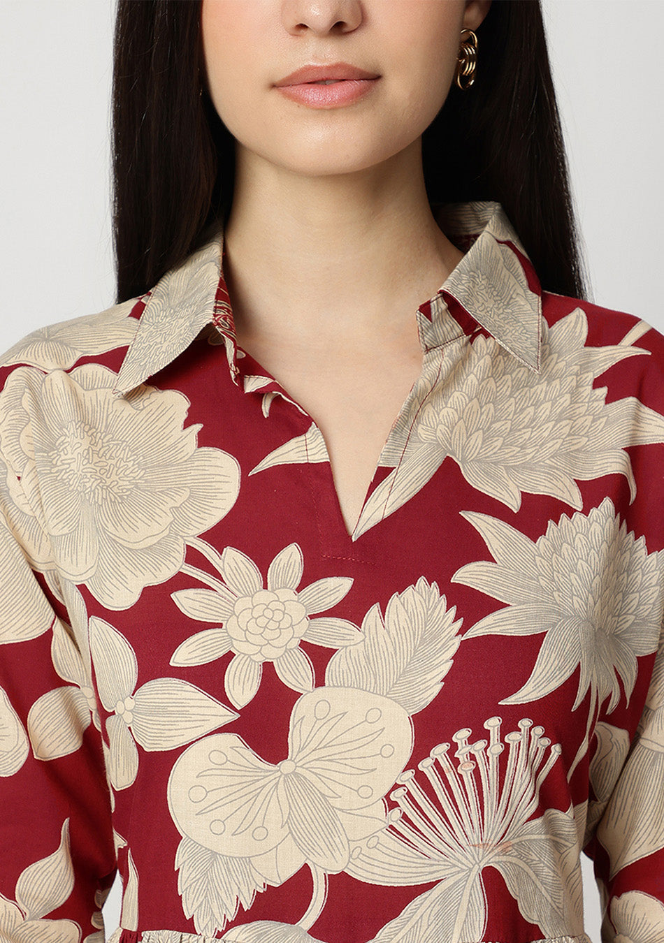 RED BOTANICAL DRESS