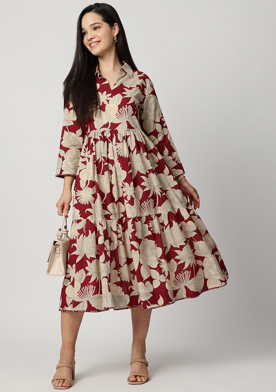 RED BOTANICAL DRESS