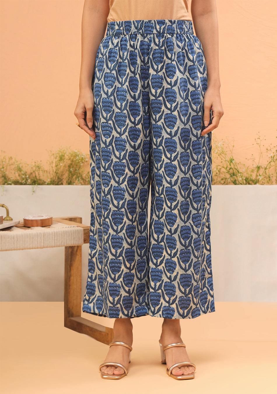 Indigo Printed A-line Co-ord Set