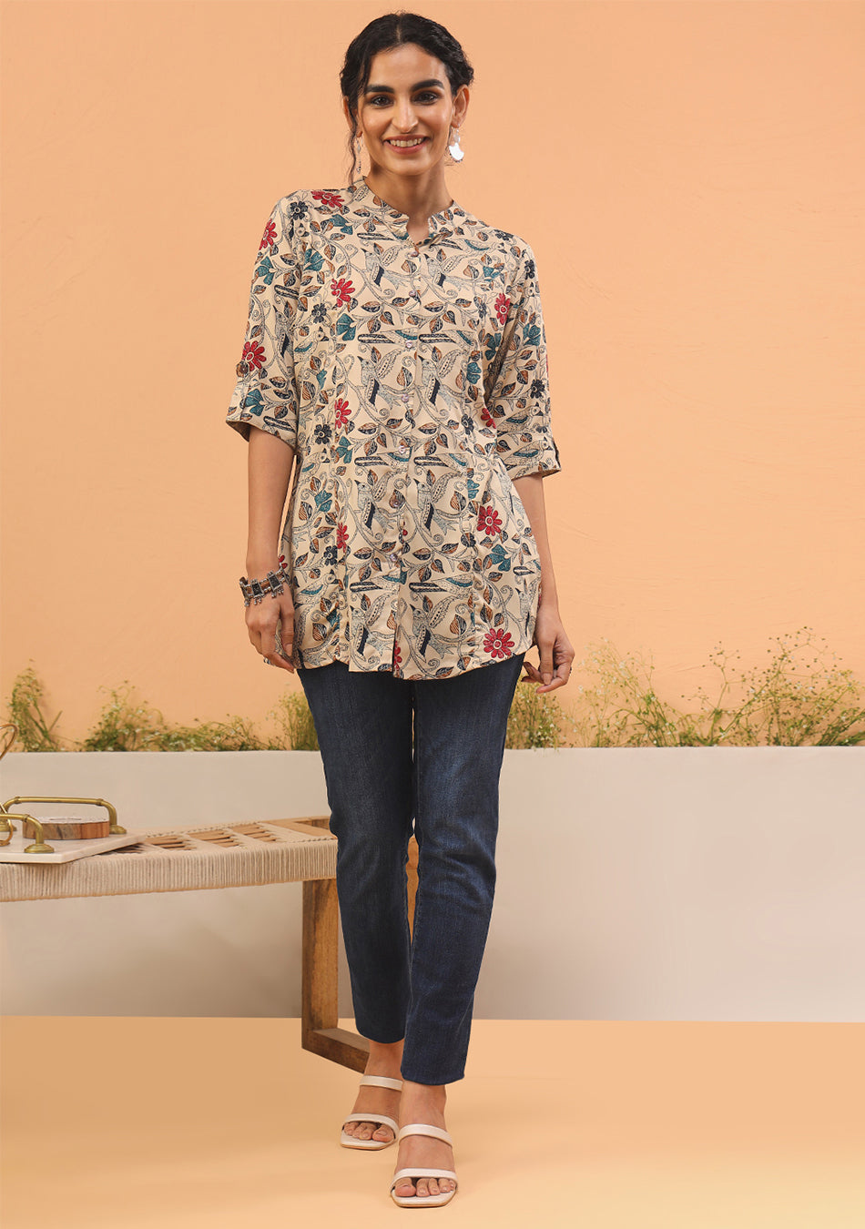 Multi Floral Beige Top
