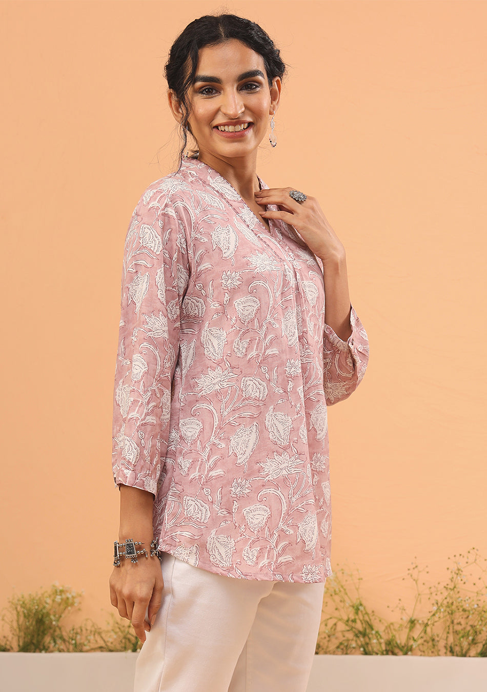 Baby Pink Pleated Top