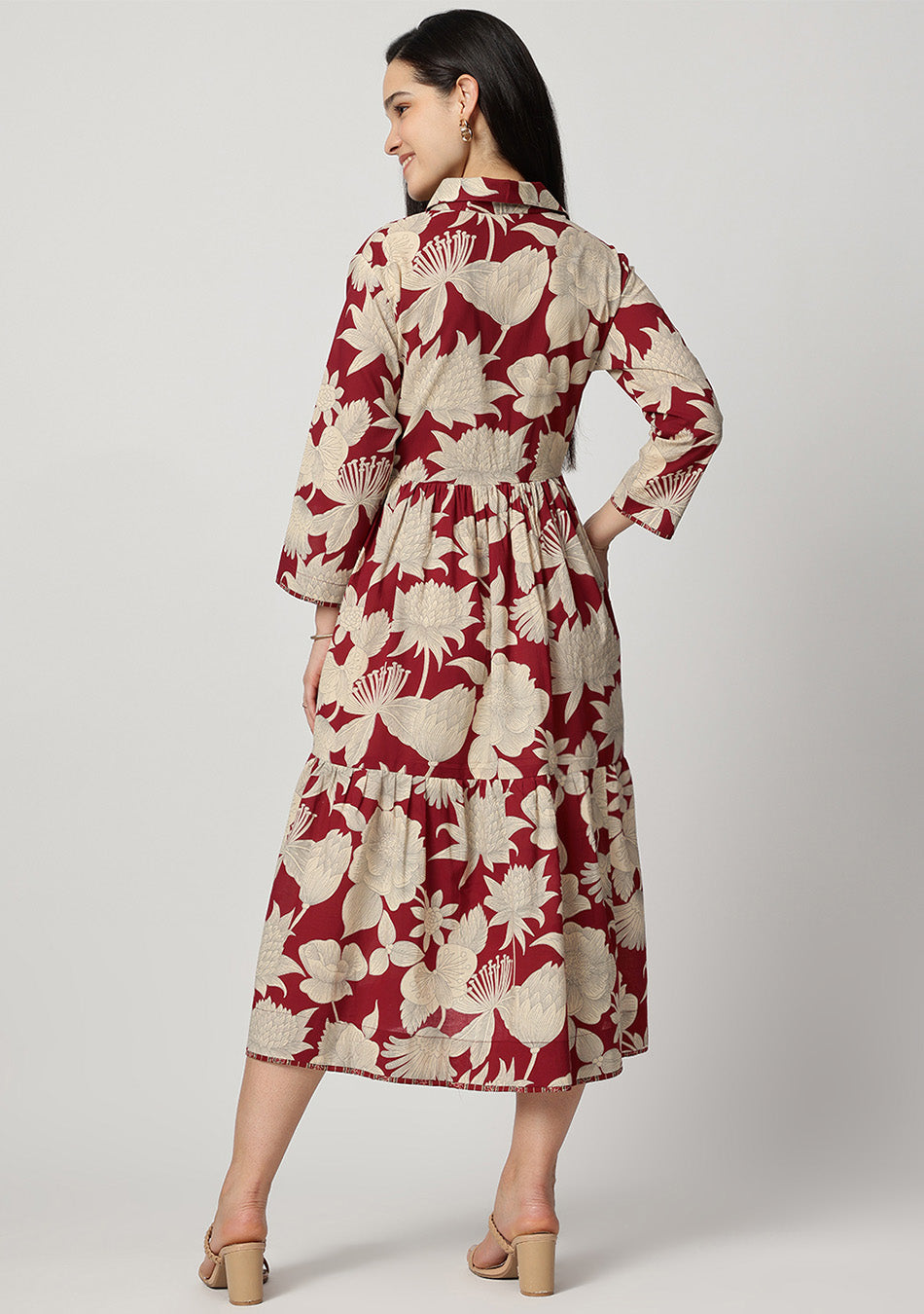 RED BOTANICAL DRESS