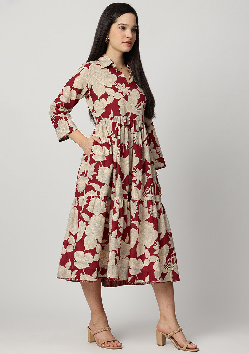 RED BOTANICAL DRESS