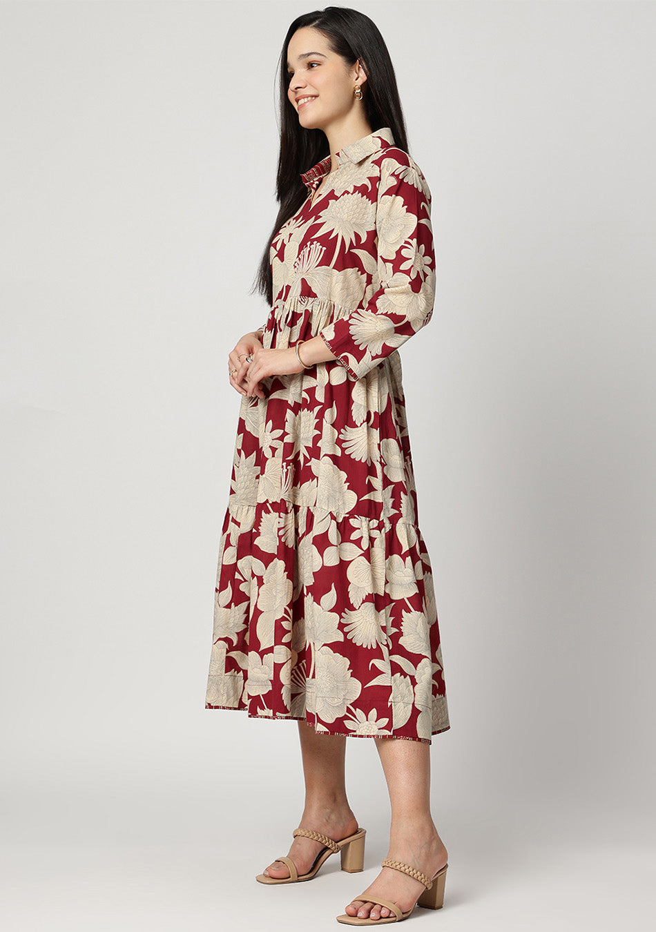 RED BOTANICAL DRESS