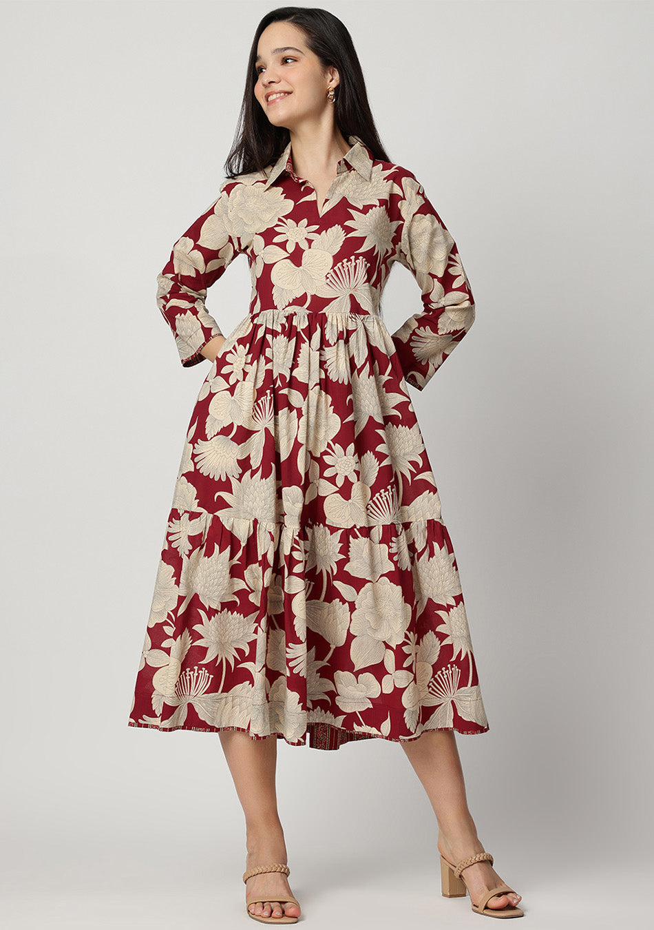 RED BOTANICAL DRESS
