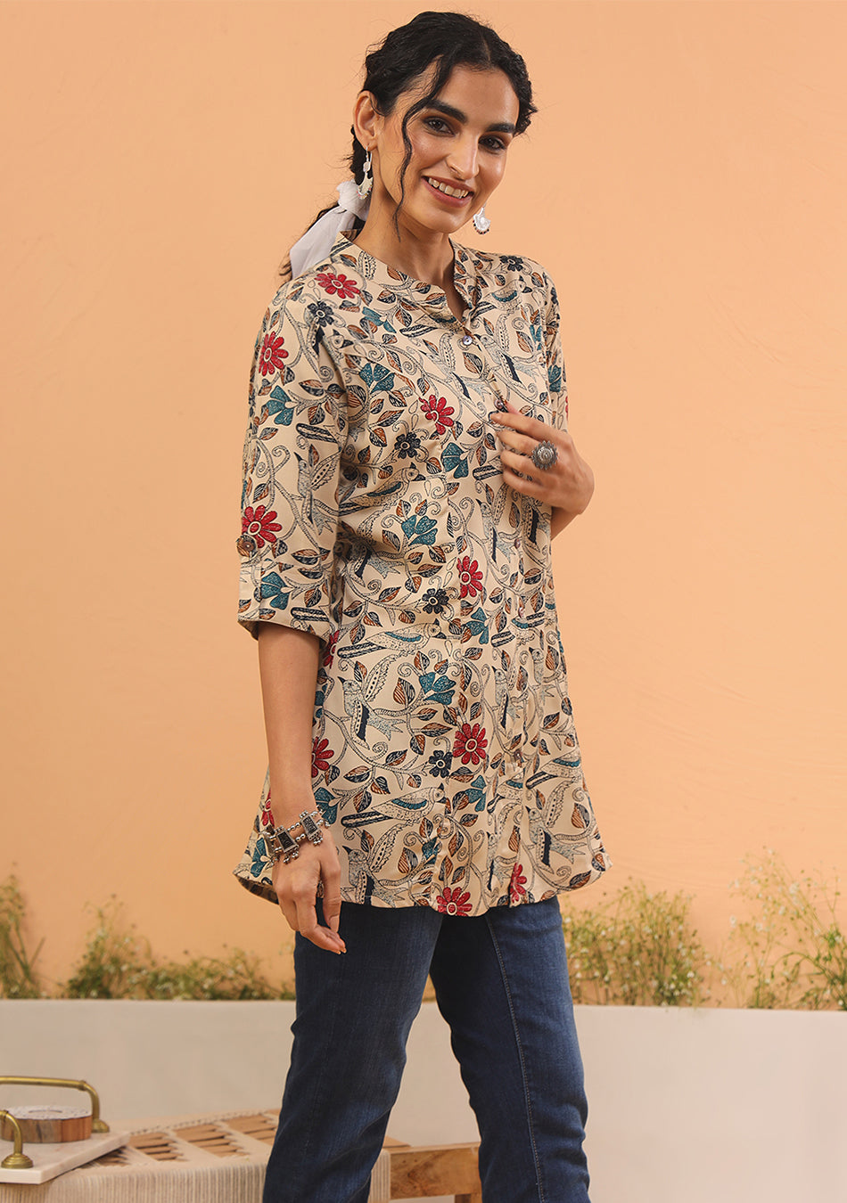 Multi Floral Beige Top