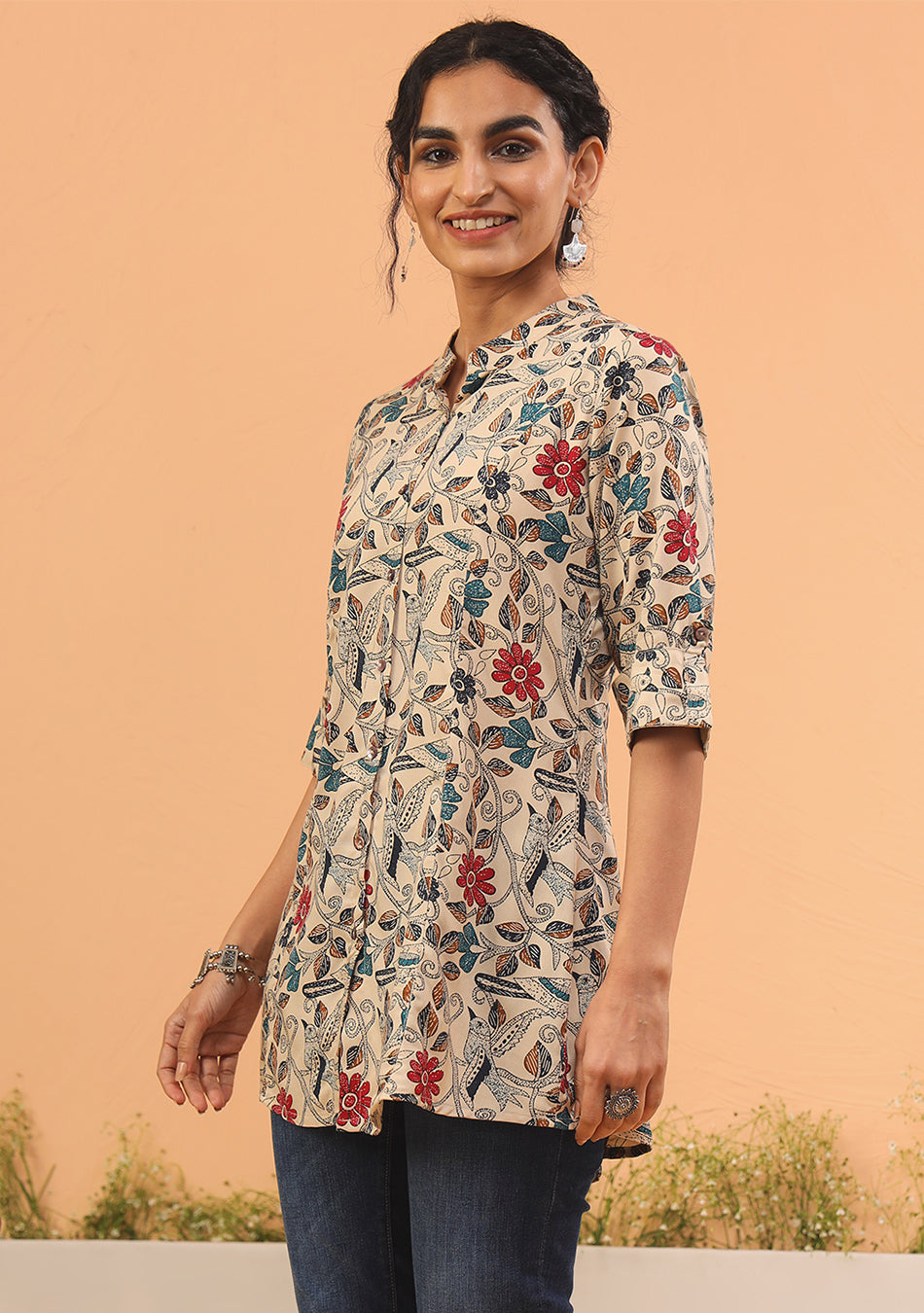 Multi Floral Beige Top