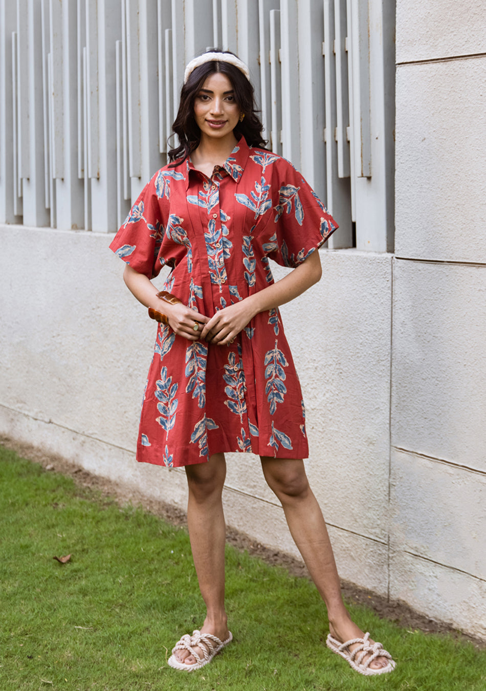 Crimson Leafy Dress