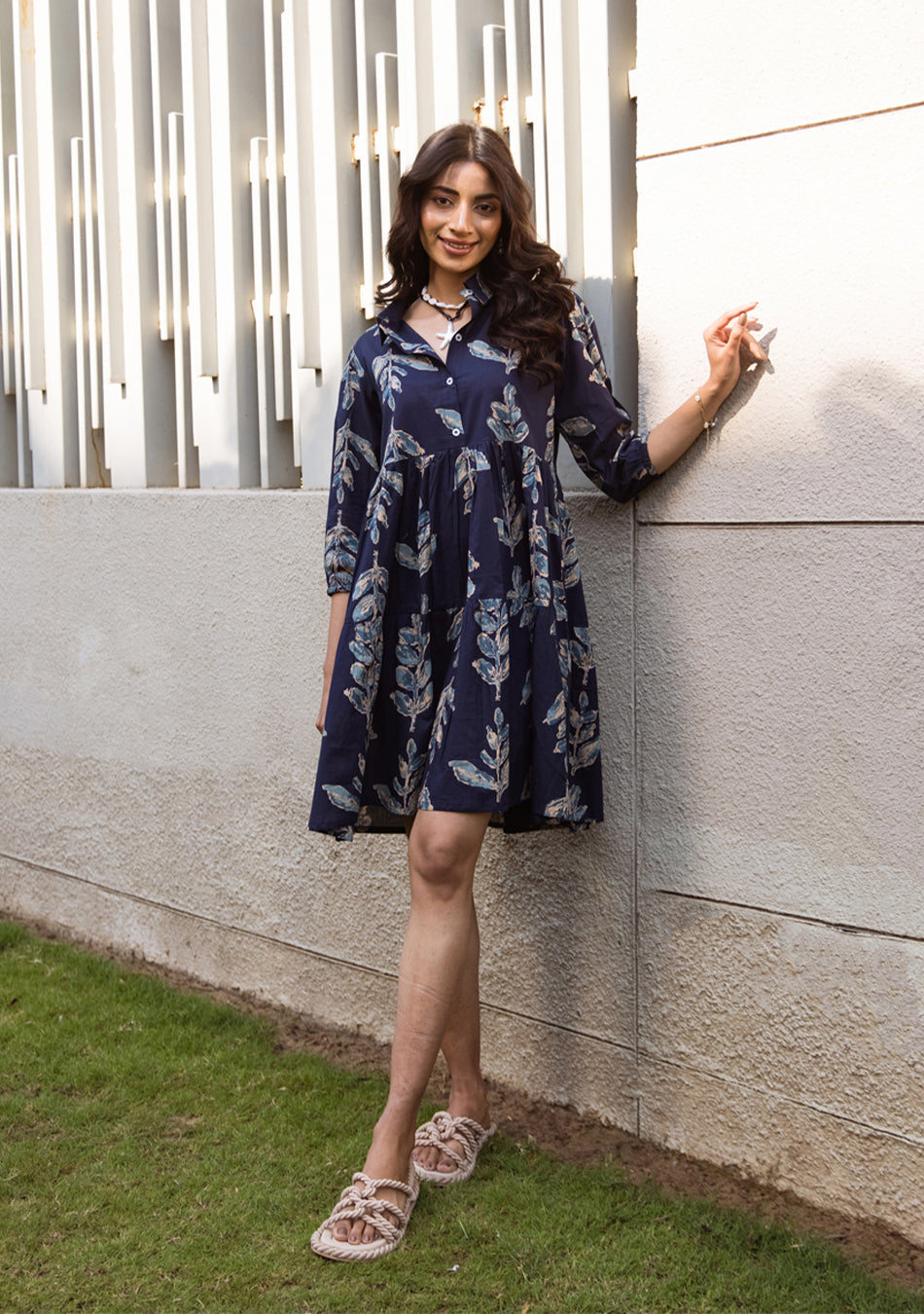 Sapphire Leafy Dress