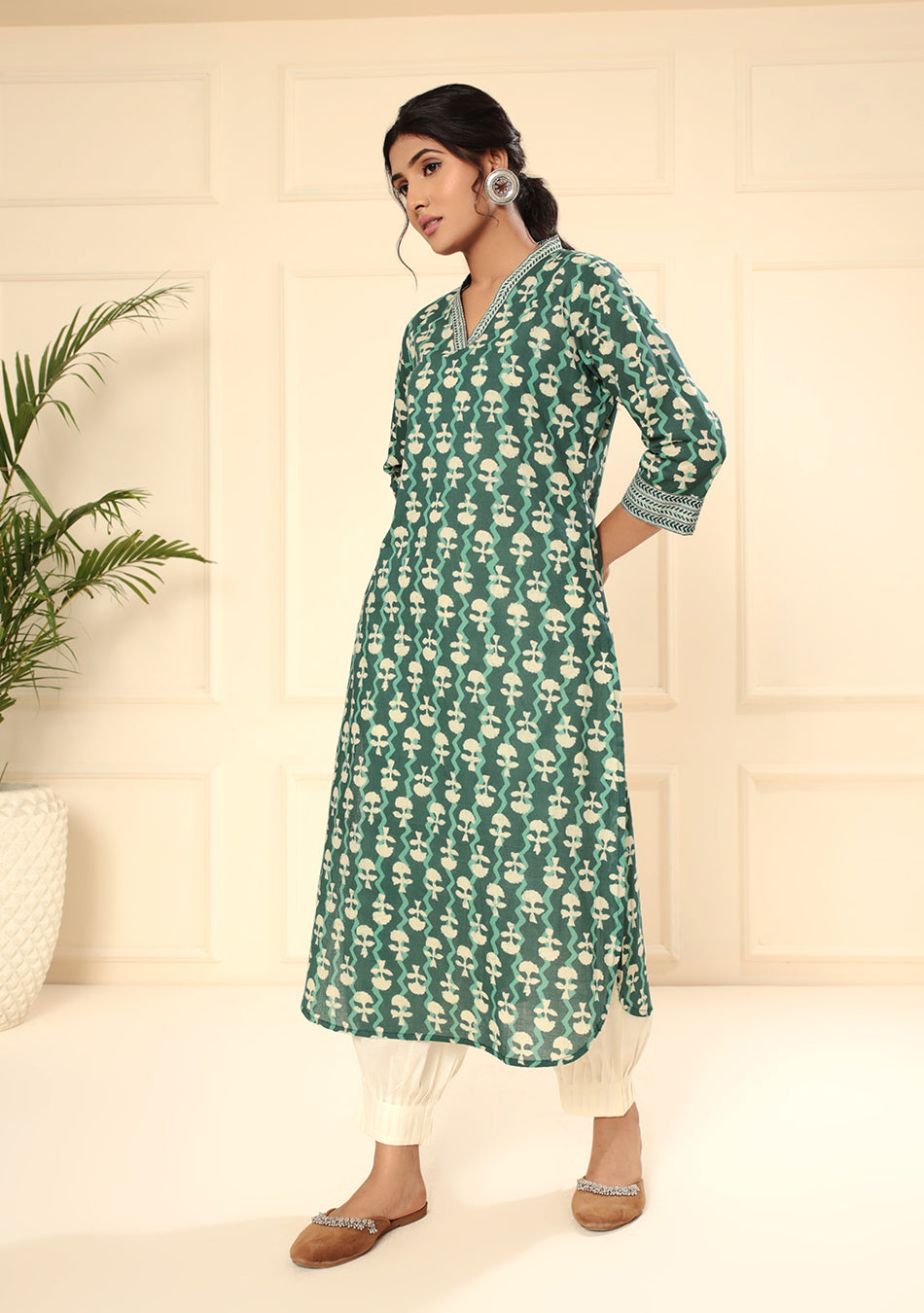 Mineral Green Cotton Kurta