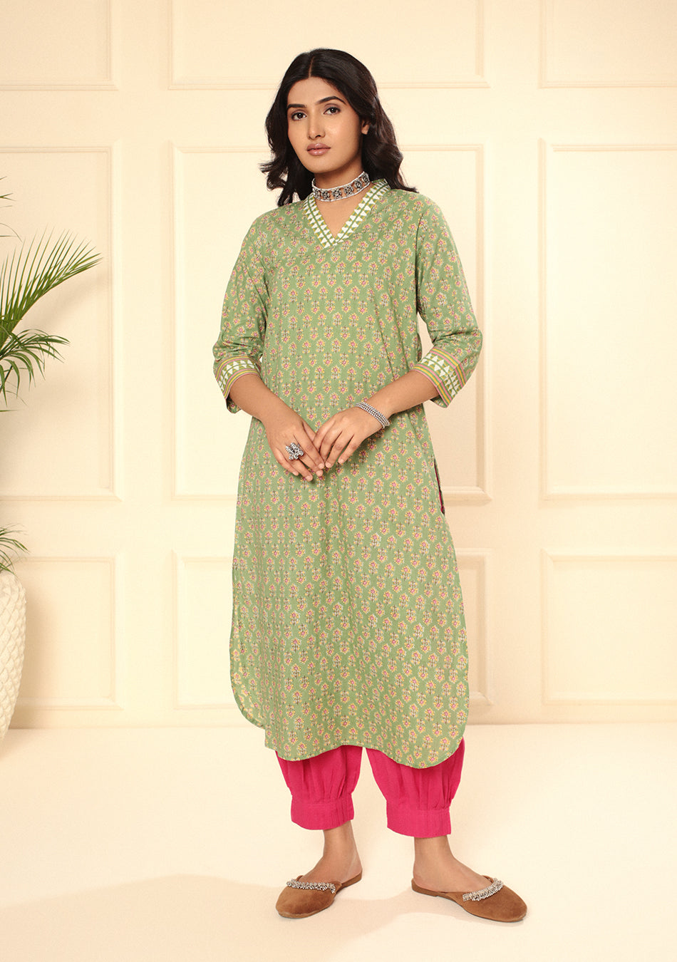 Olive Blossom Kurta