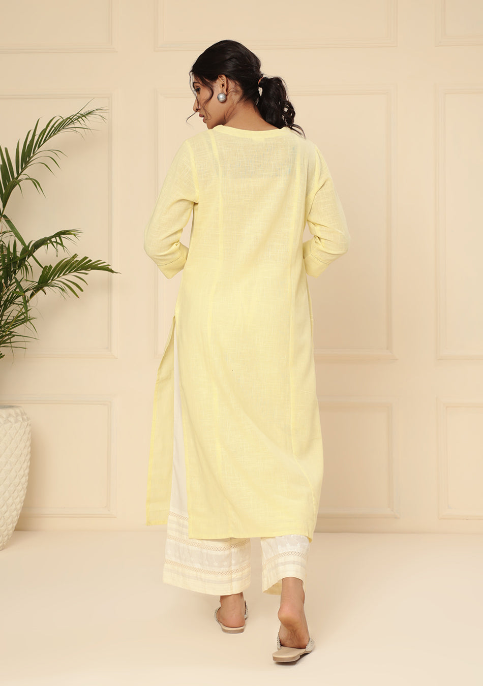 Soft Yellow Cotton Kurta