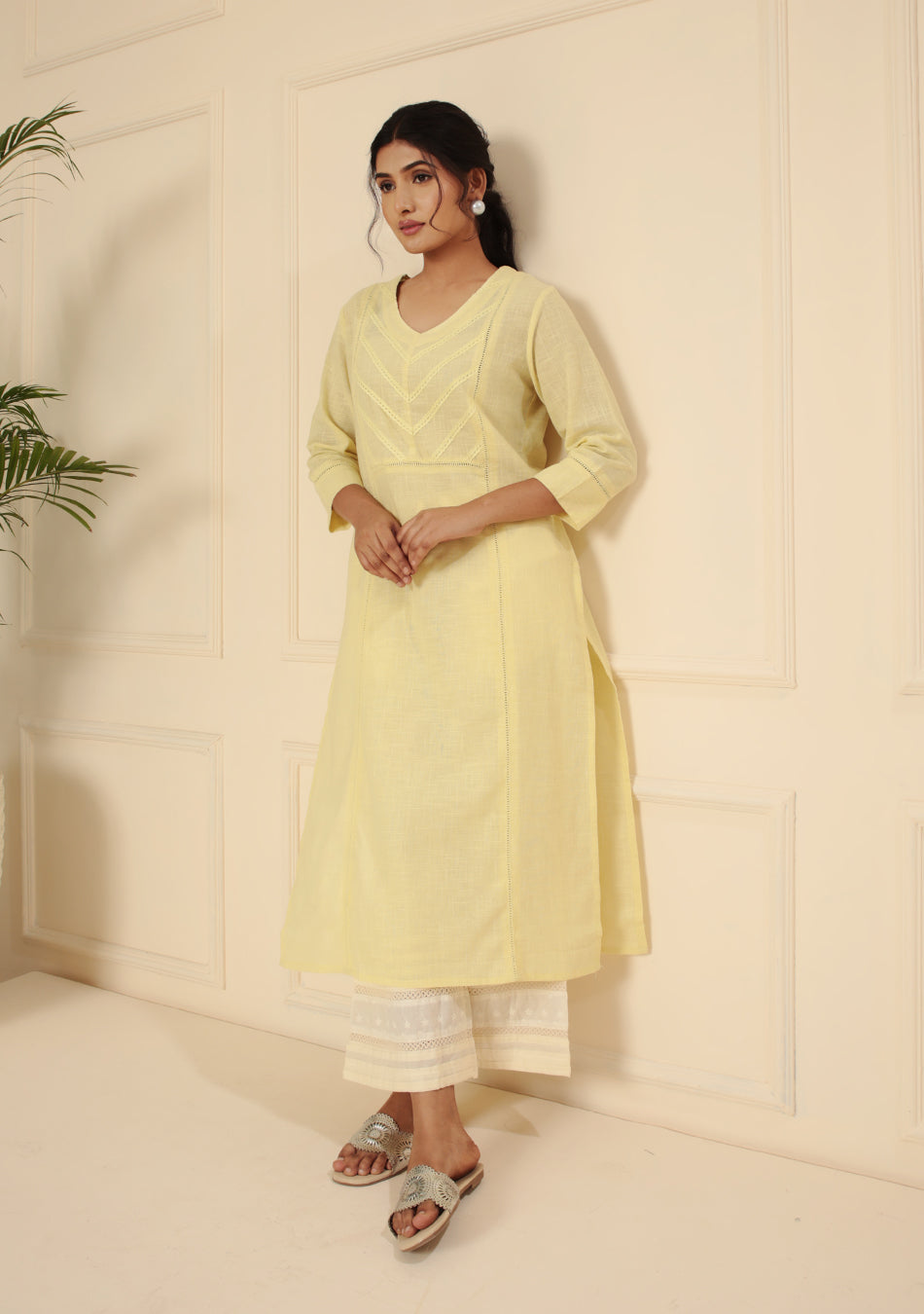 Soft Yellow Cotton Kurta