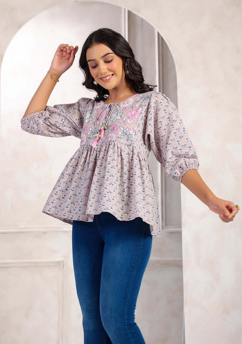 Spring Blossom Peplum Top
