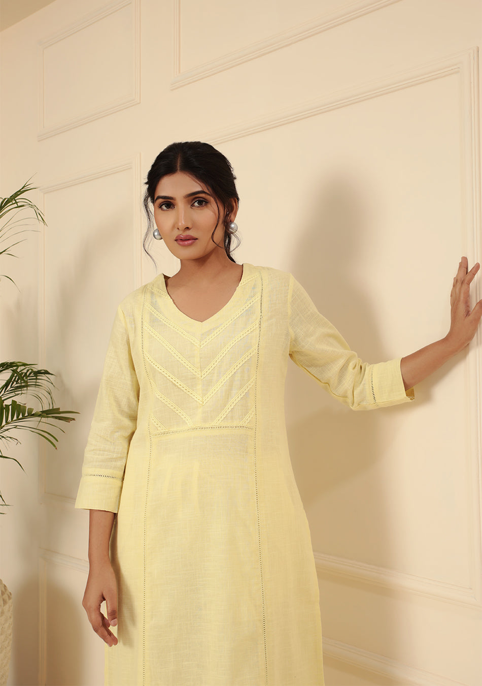 Soft Yellow Cotton Kurta