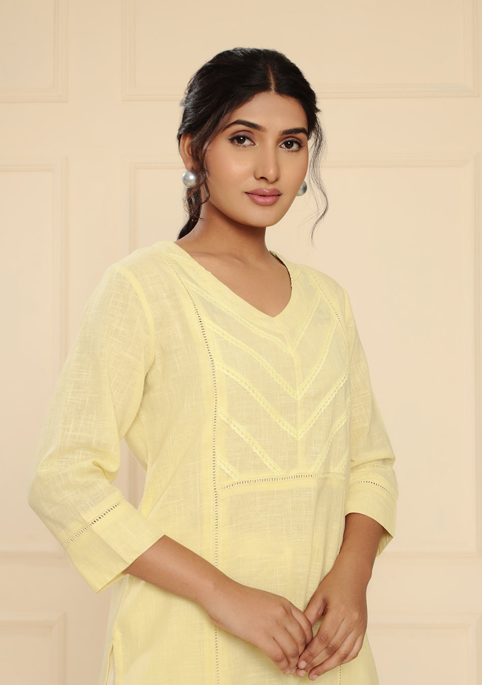 Soft Yellow Cotton Kurta