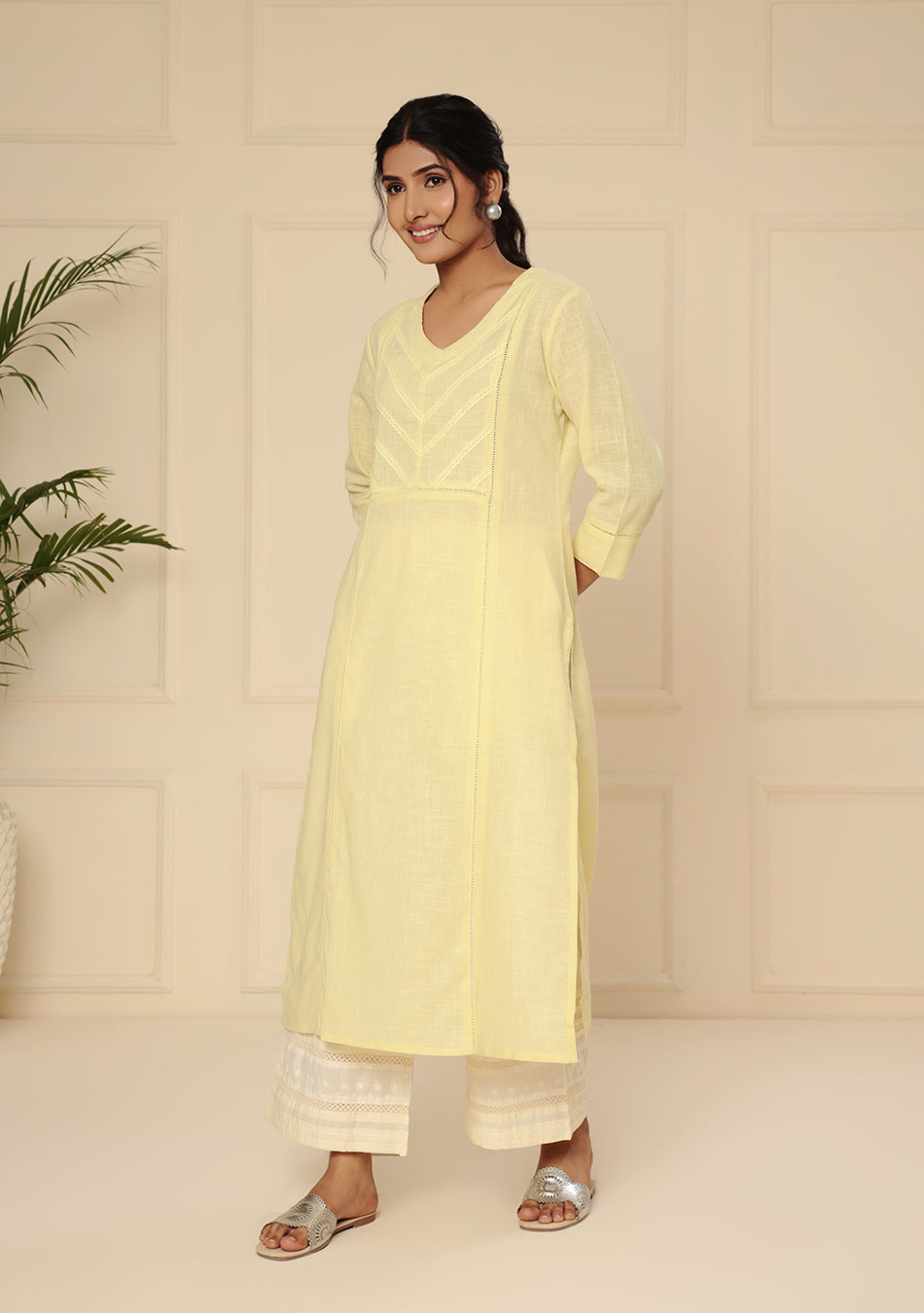 Soft Yellow Cotton Kurta
