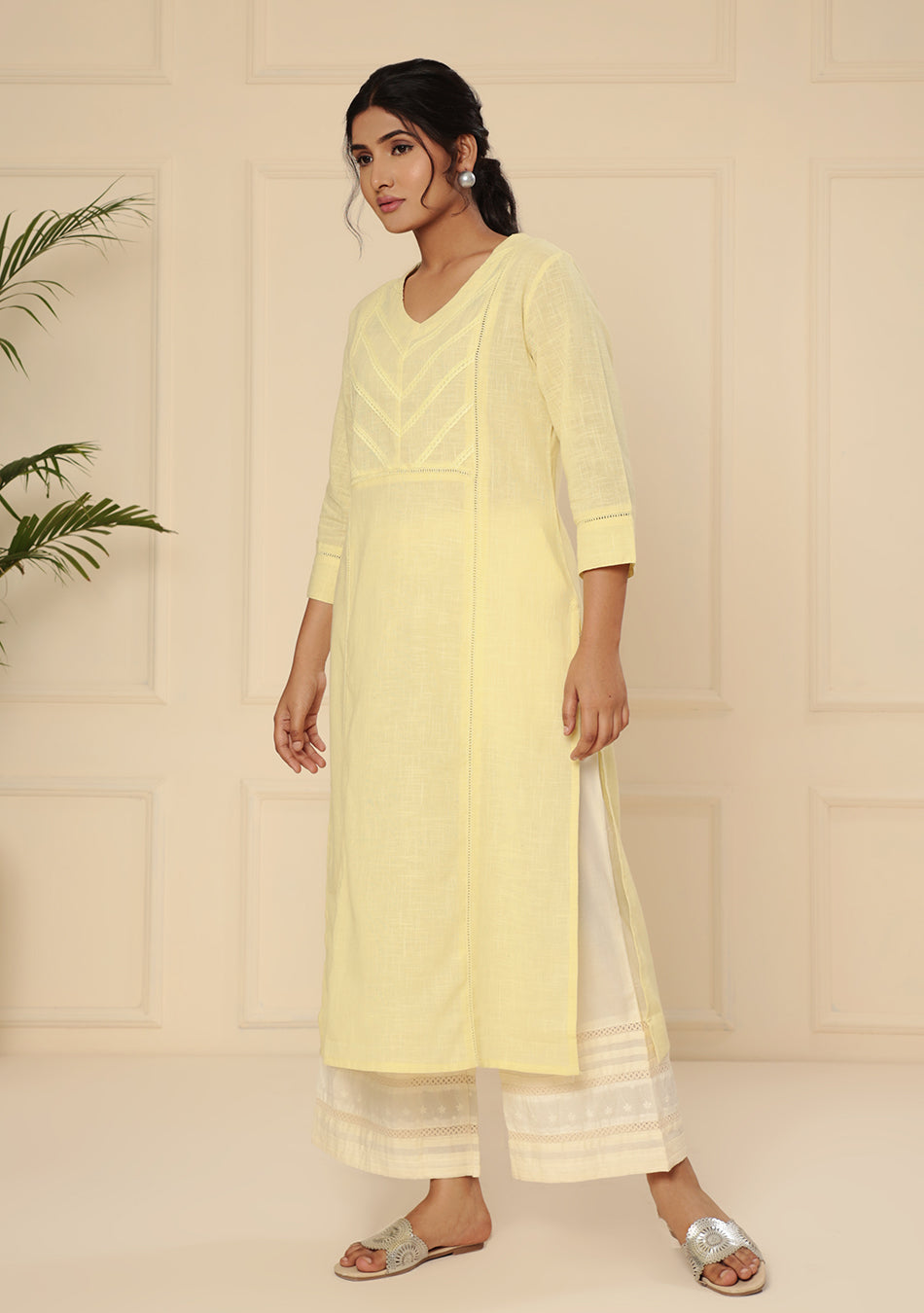 Soft Yellow Cotton Kurta