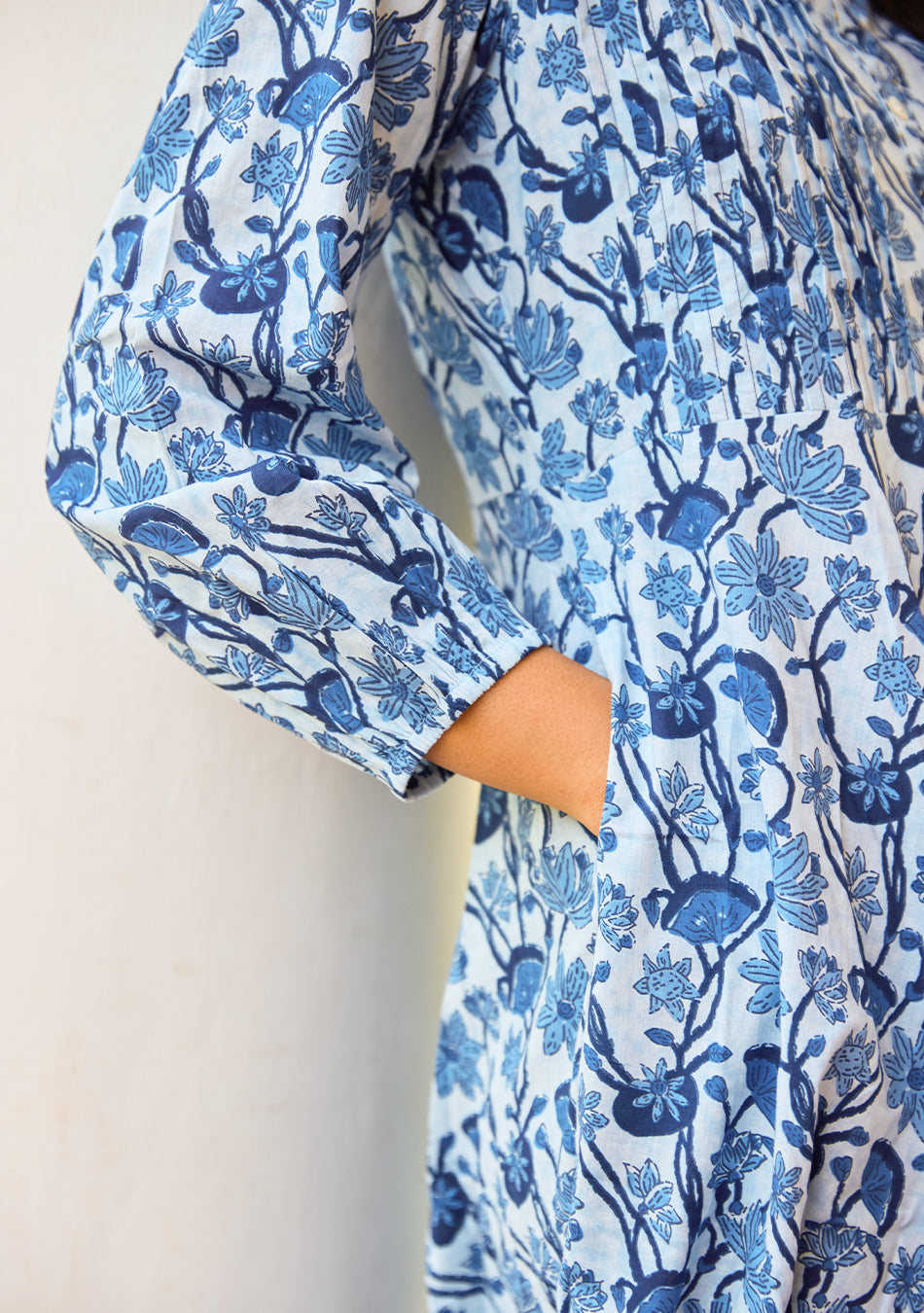 Indigo Meadow Flared Dress