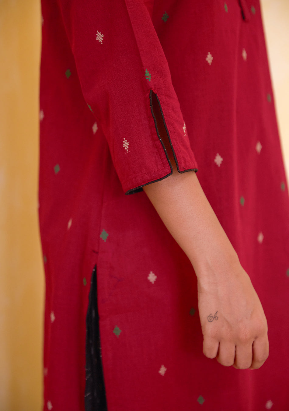 Garnet Grace Ikkat Kurta Set