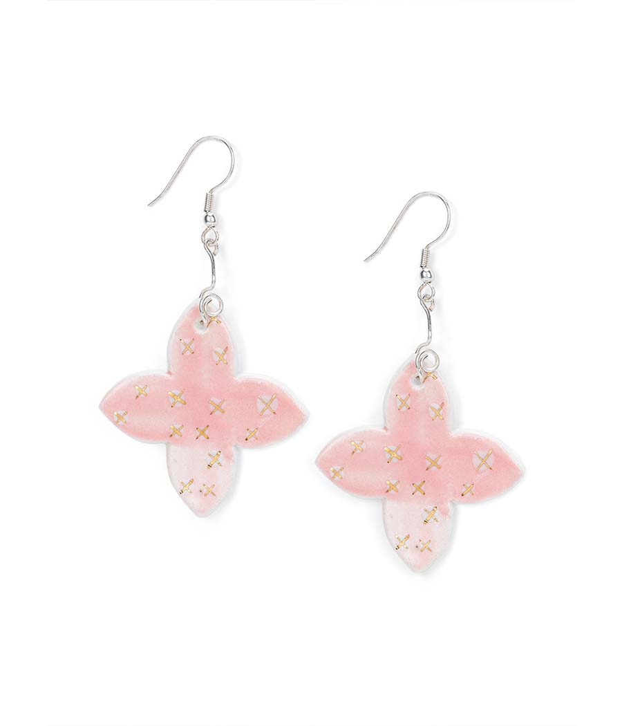Blush Cross Elegance Earrings