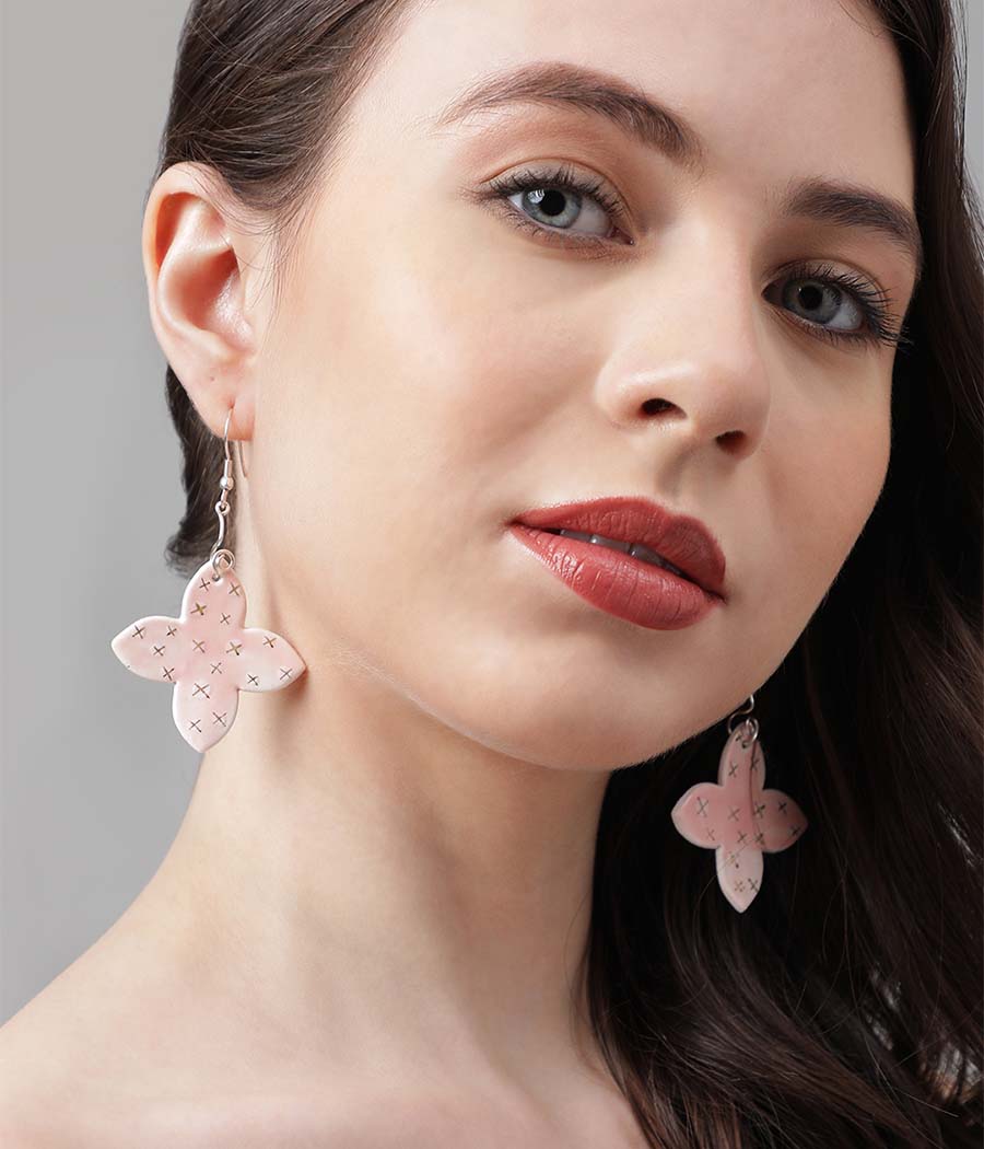 Blush Cross Elegance Earrings