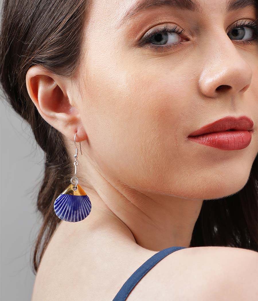 Cerulean Shell Elegance Earrings