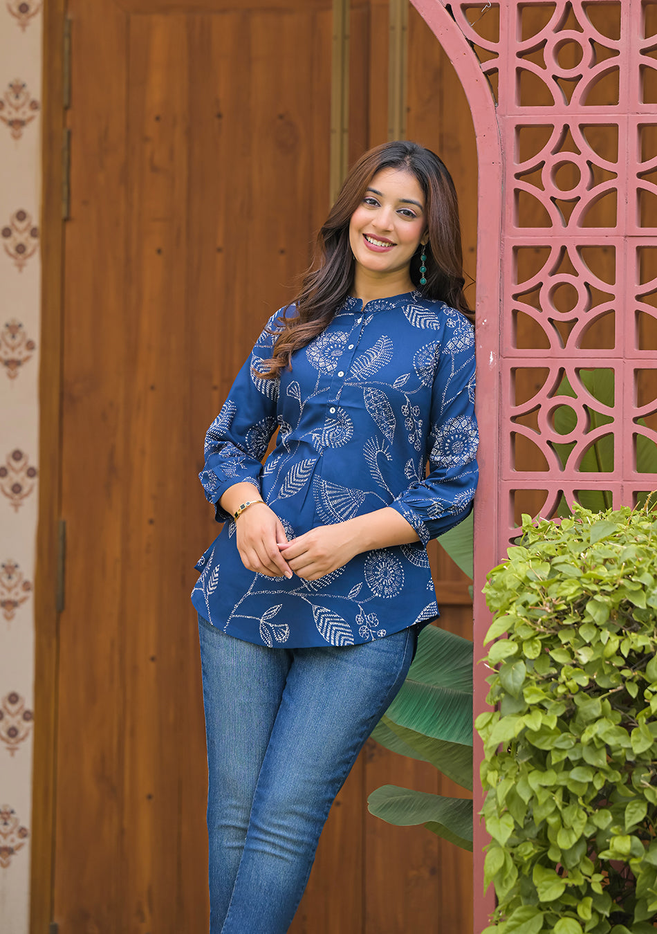 Azure Botanical Top
