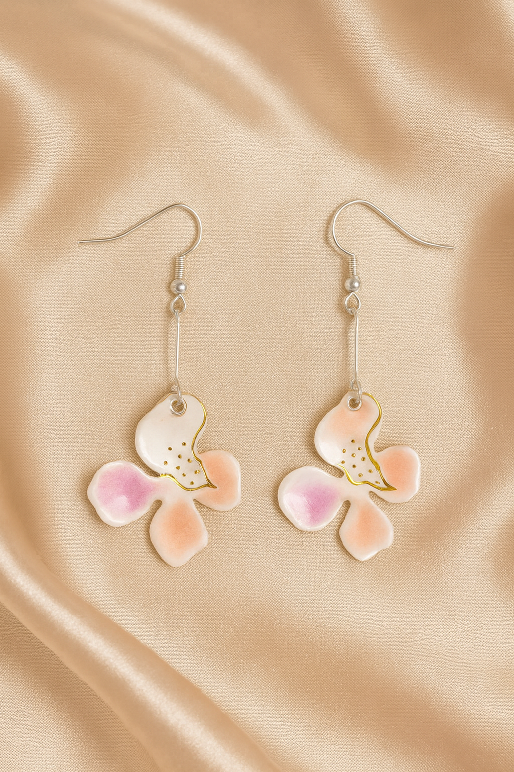 Pink Orange Petal Earrings