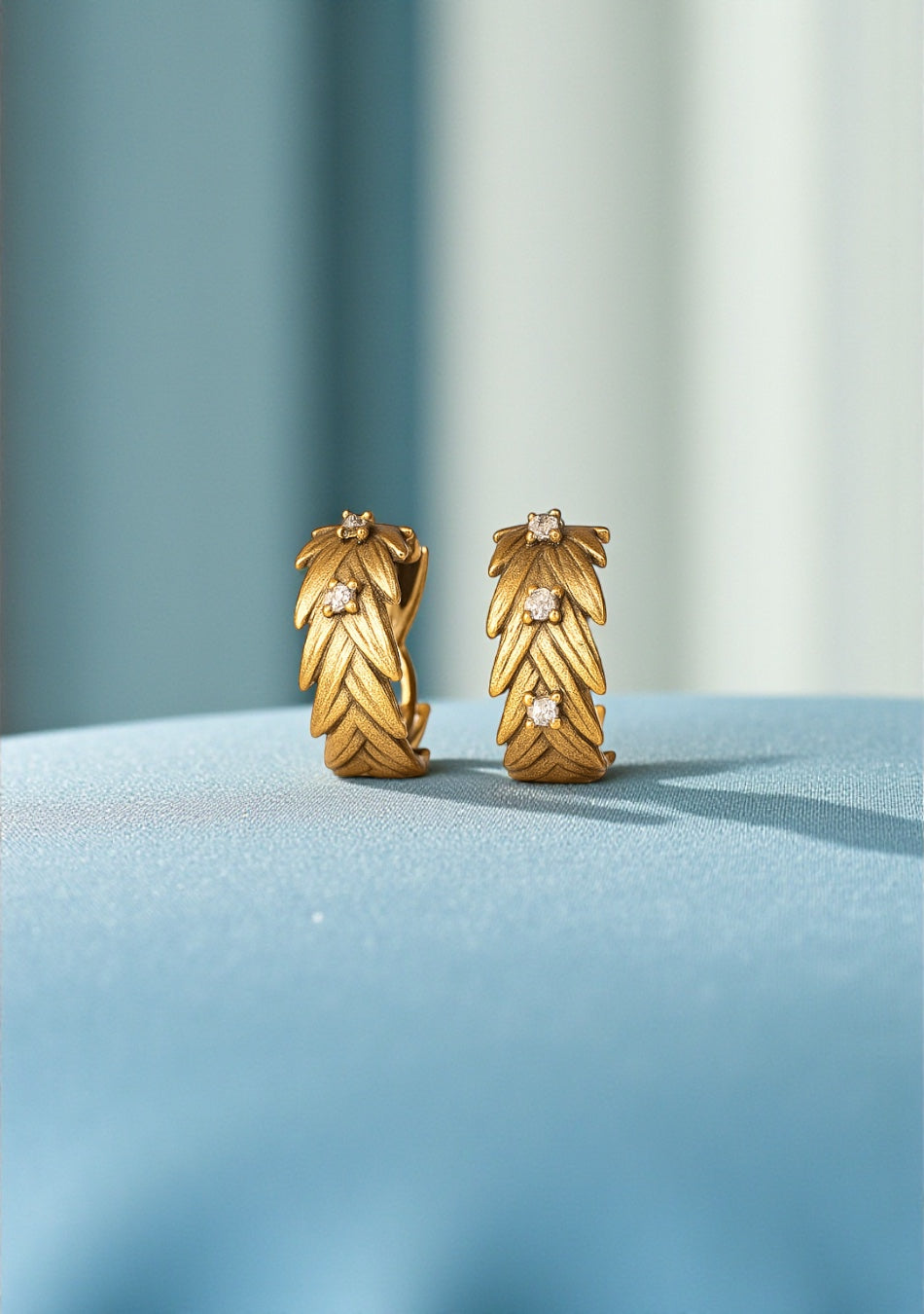 Golden Laurel Hoop Earrings