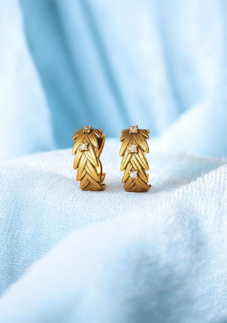 Golden Laurel Hoop Earrings