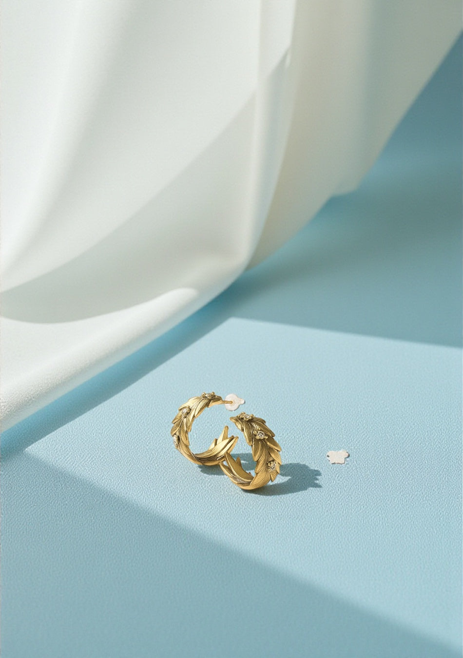 Golden Laurel Hoop Earrings