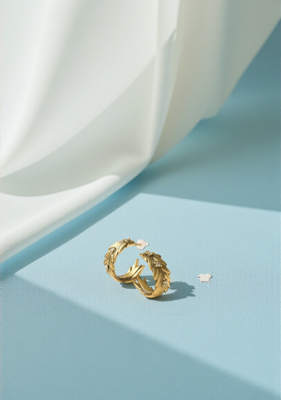 Golden Laurel Hoop Earrings