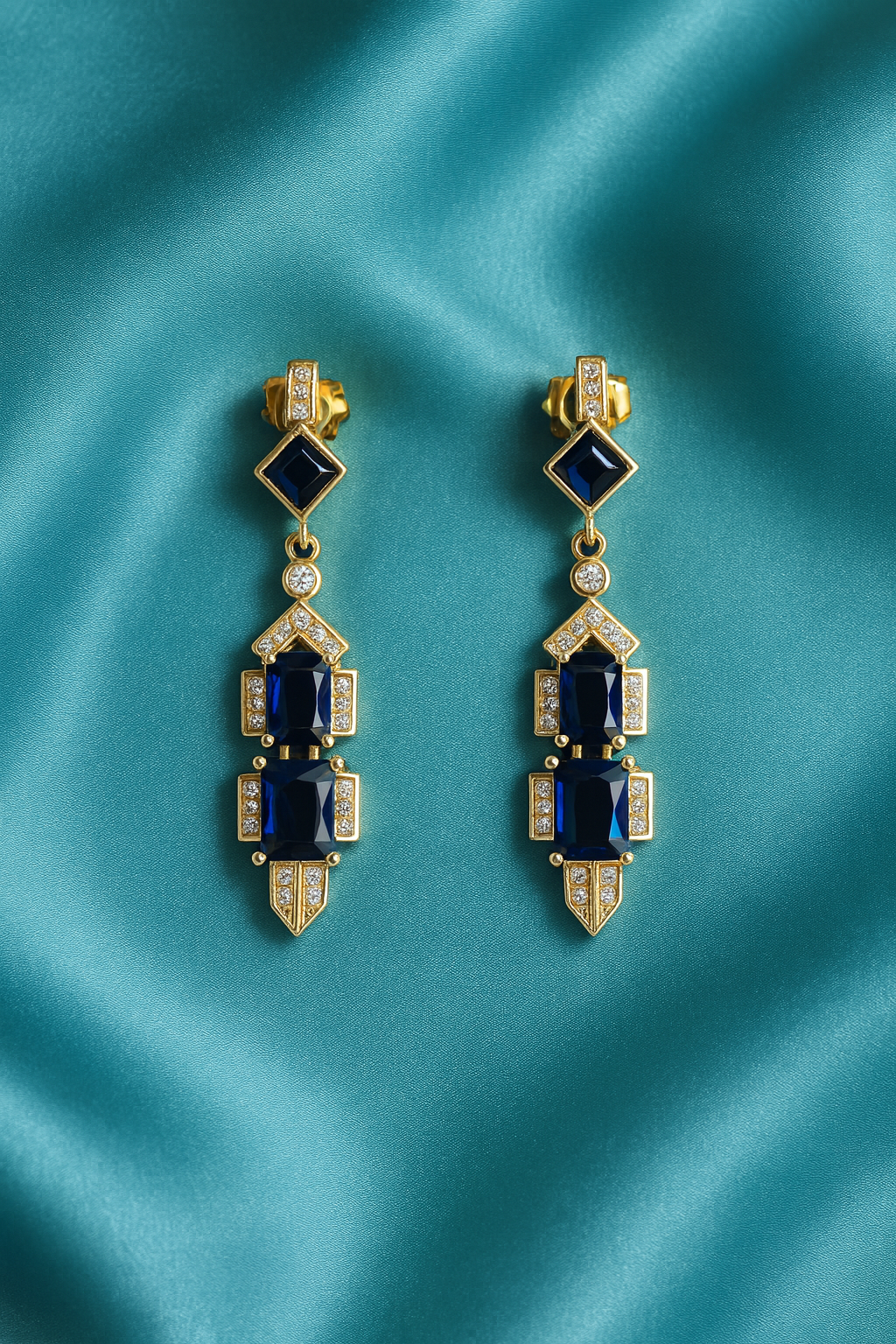 Royal Sapphire Art Deco Drops