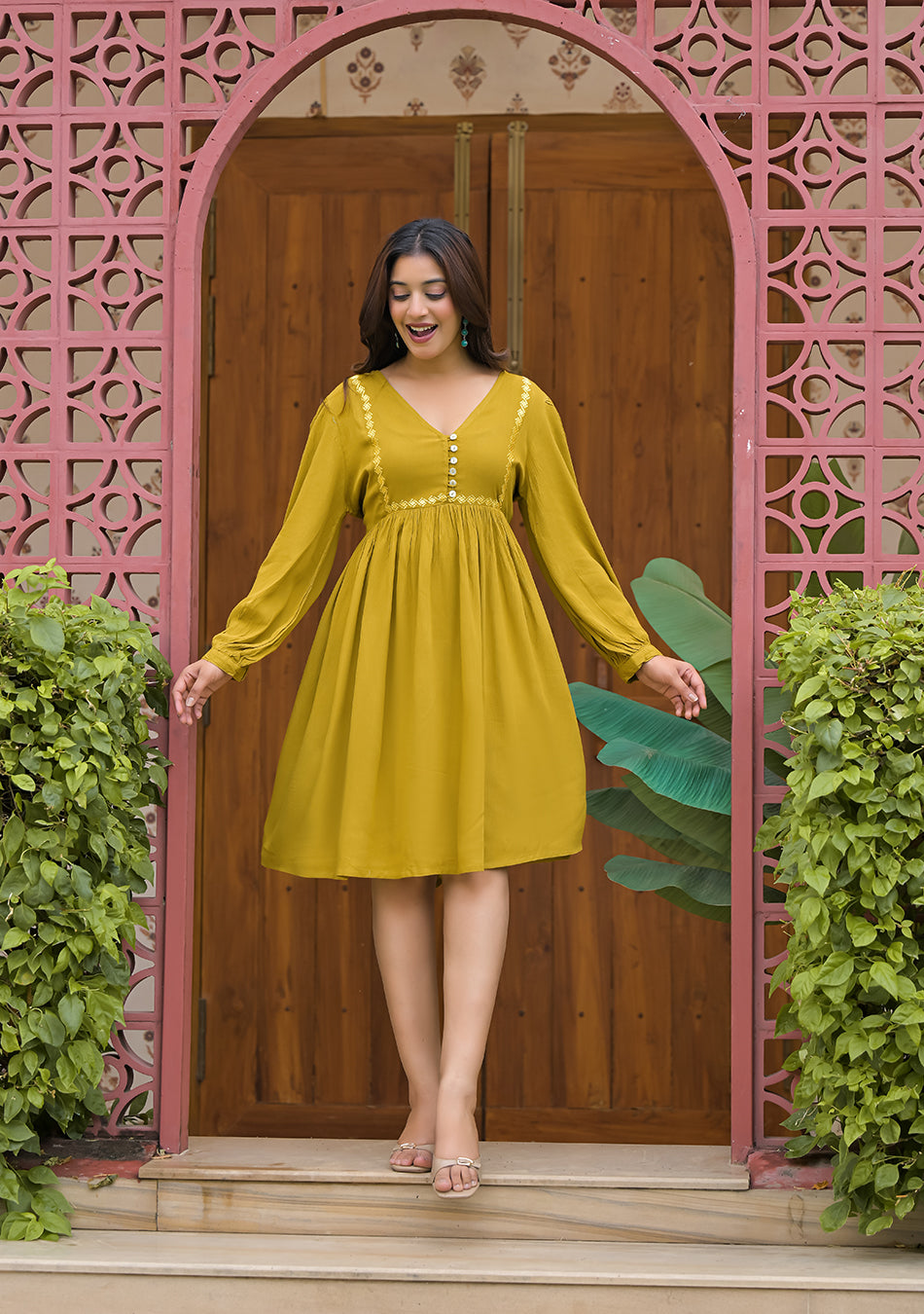 Crinkle Empire Dress