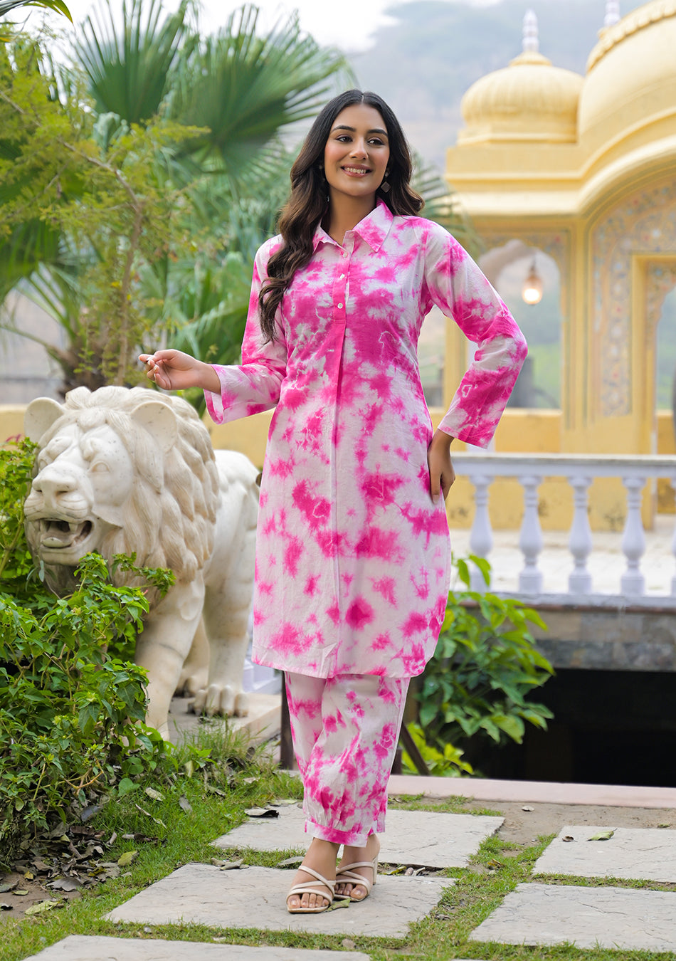 Aravalii Pink Tie-Dye Luxe Set
