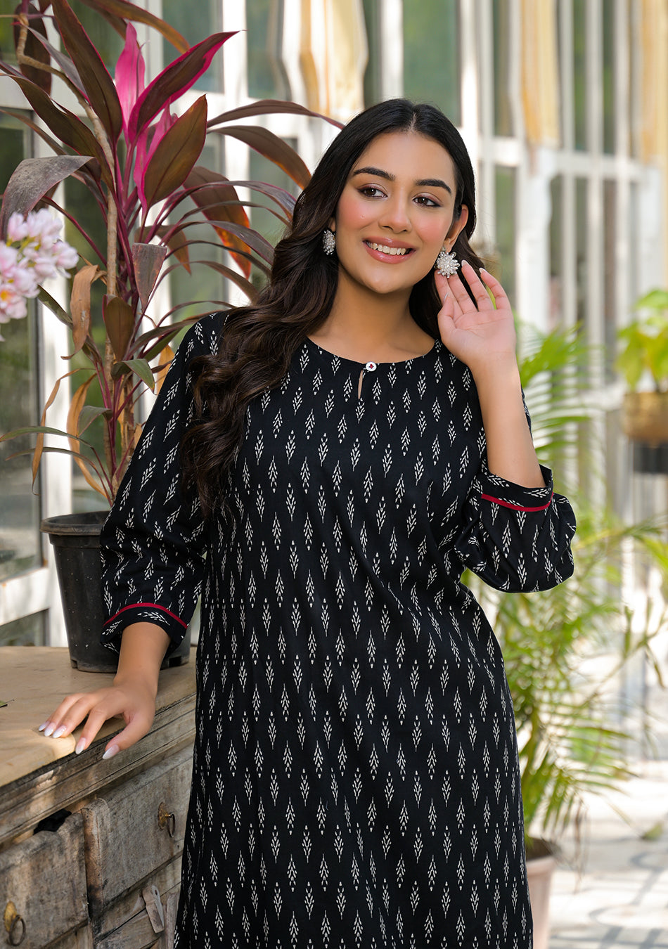 Boho Style Black Print Kurta