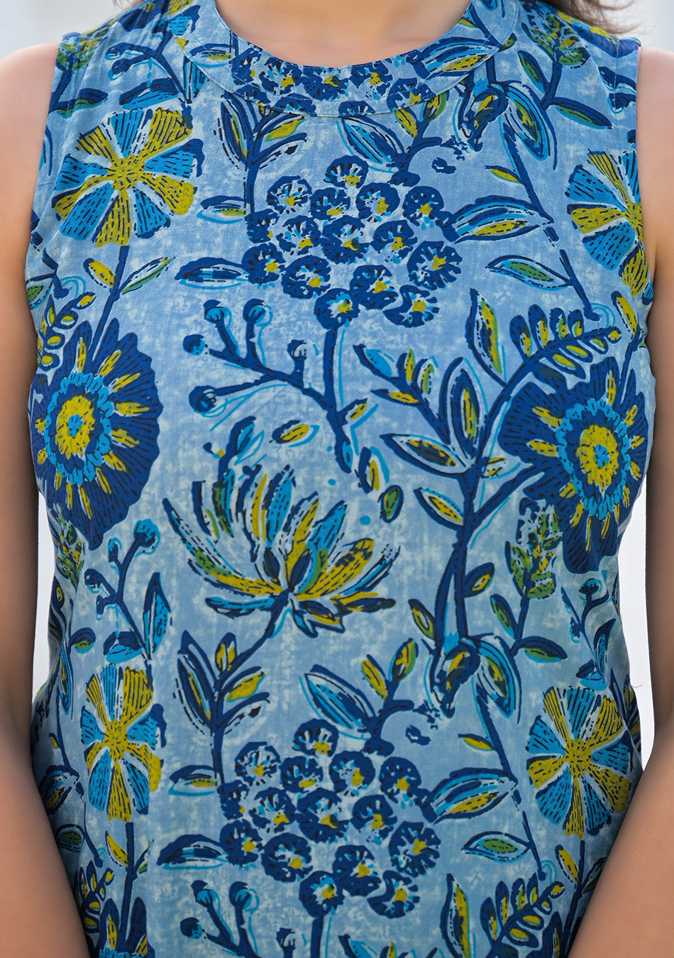 Aravalii Powder Blue Floral Vine Summer Co-ord Set