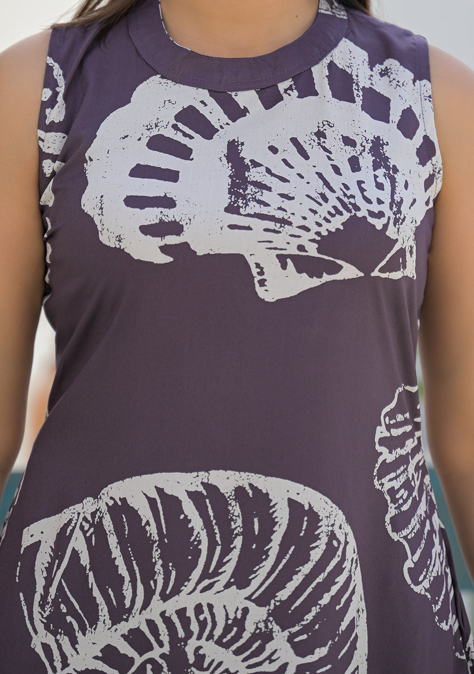 Aravalii Earth Brown Shell Print Co-ord set