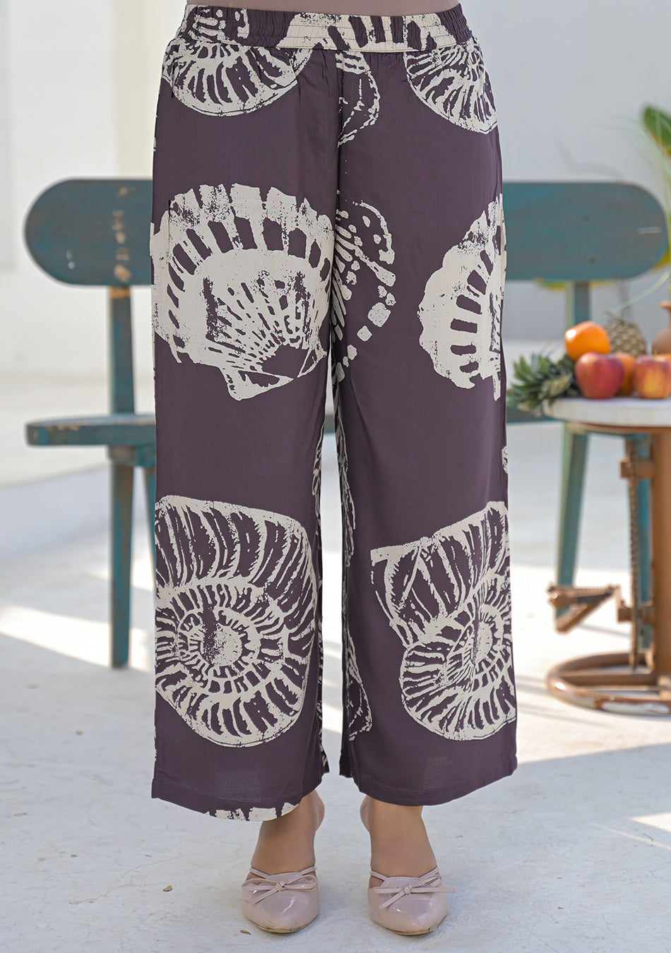 Aravalii Earth Brown Shell Print Co-ord set