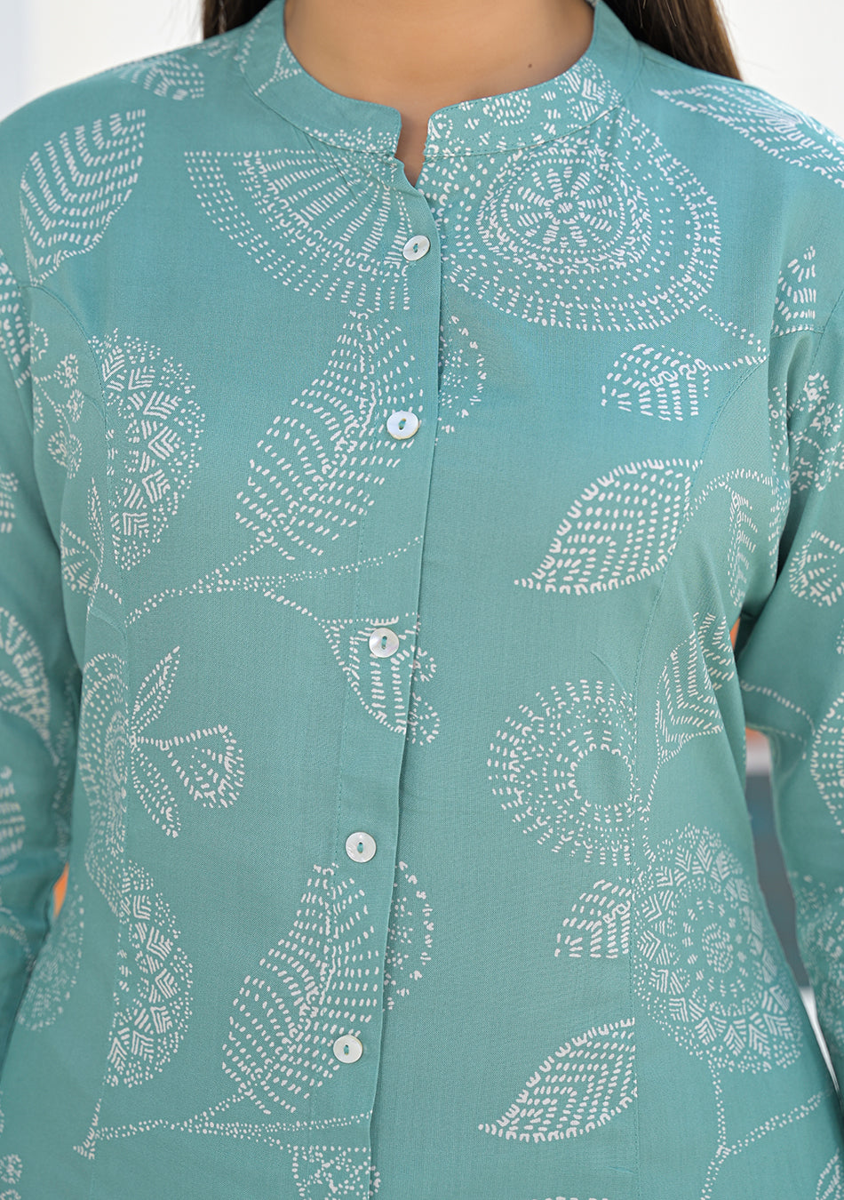 Aravalii Sage Green Floral Print Co-ord set