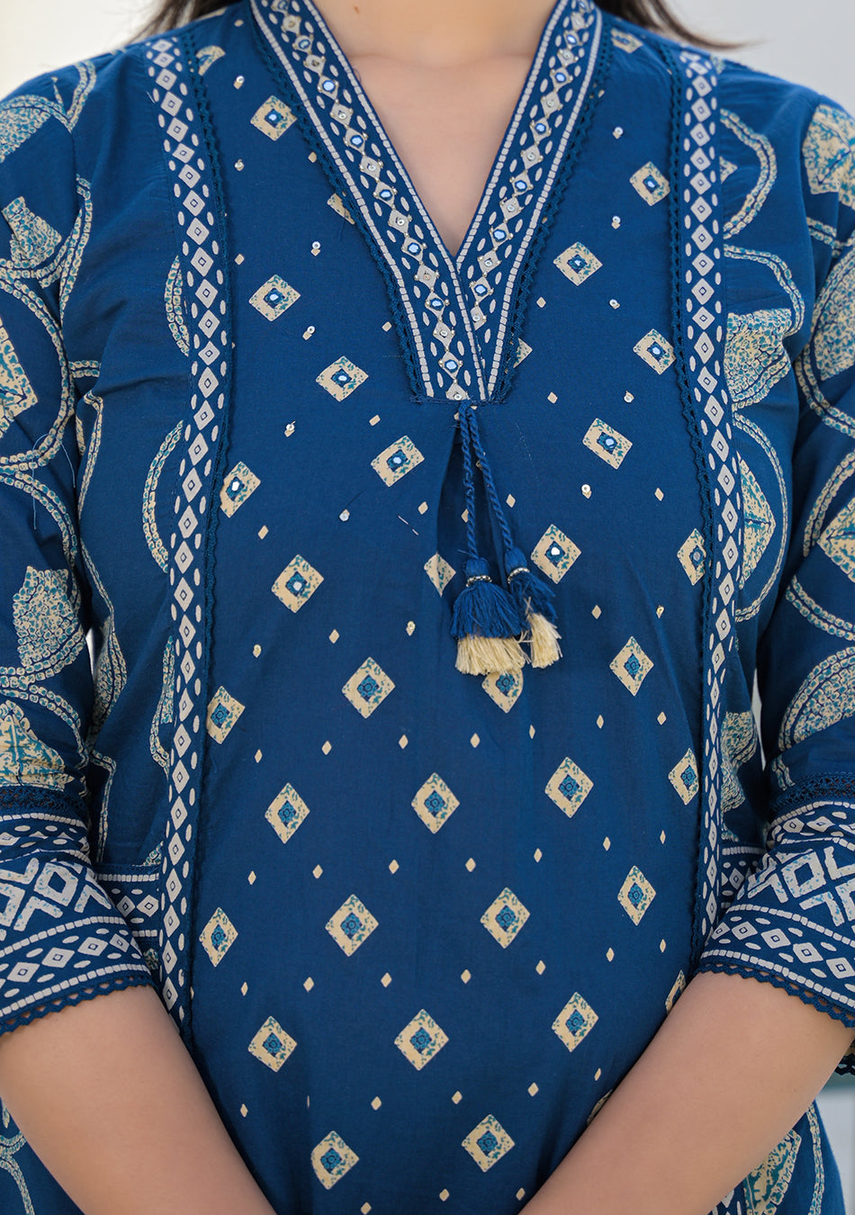 Aravalii Regal Indigo Motif Suit Set