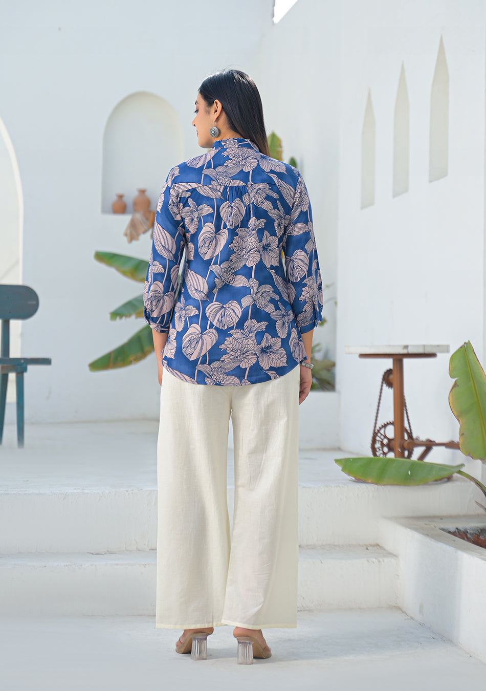 Aravalii Midnight Garden Pleated Top