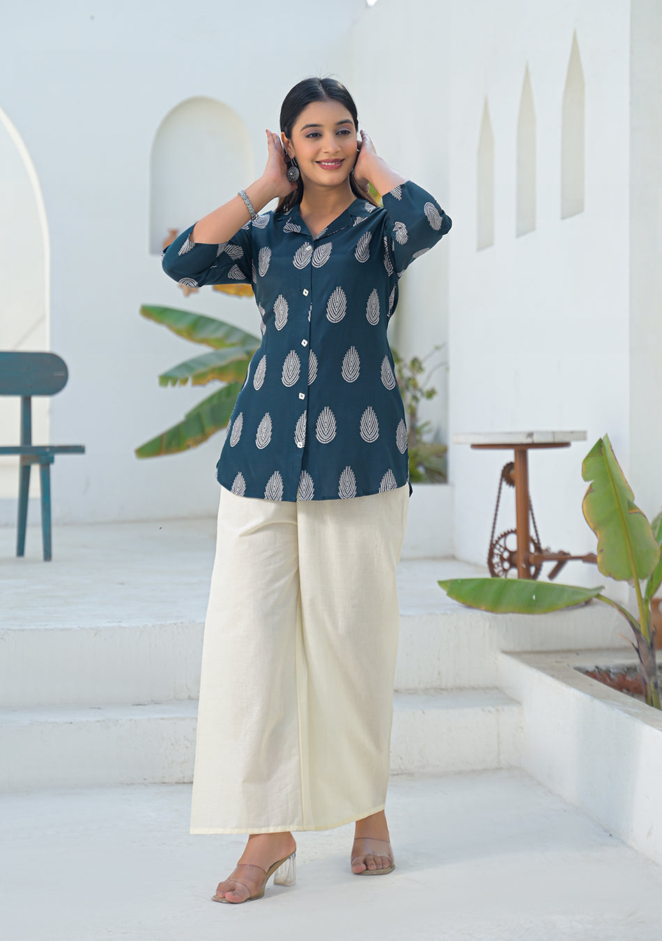 Aravalii Indigo Leaf Top