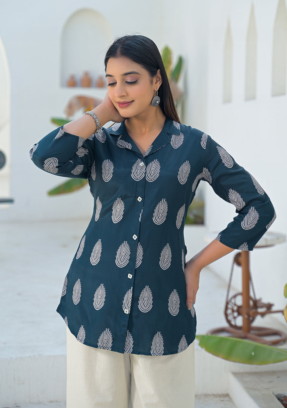 Aravalii Indigo Leaf Top