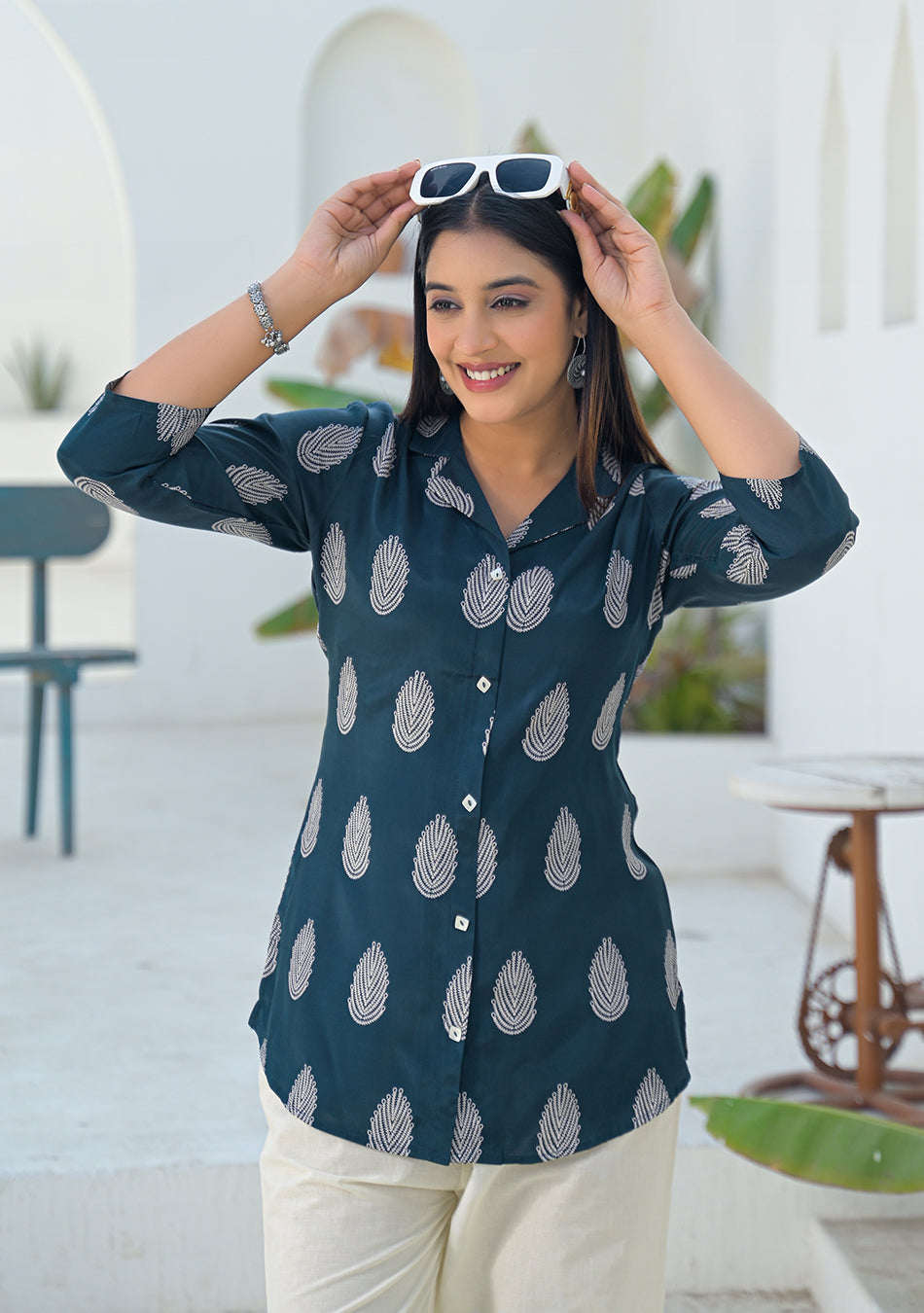 Aravalii Indigo Leaf Top