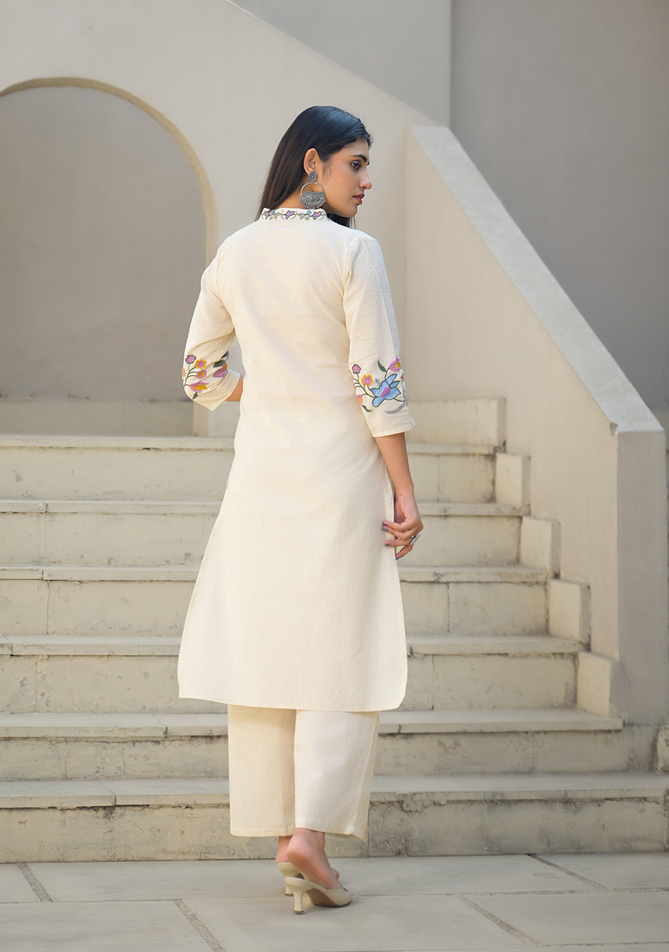 Ivory Gulbahar Embroidered Suit Set